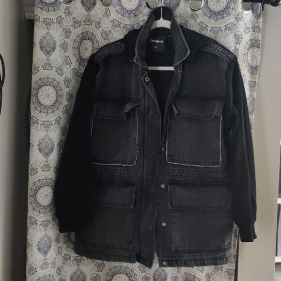 NWOT Desigual 2 in 1 jacket with hood - Picture 2 of 8